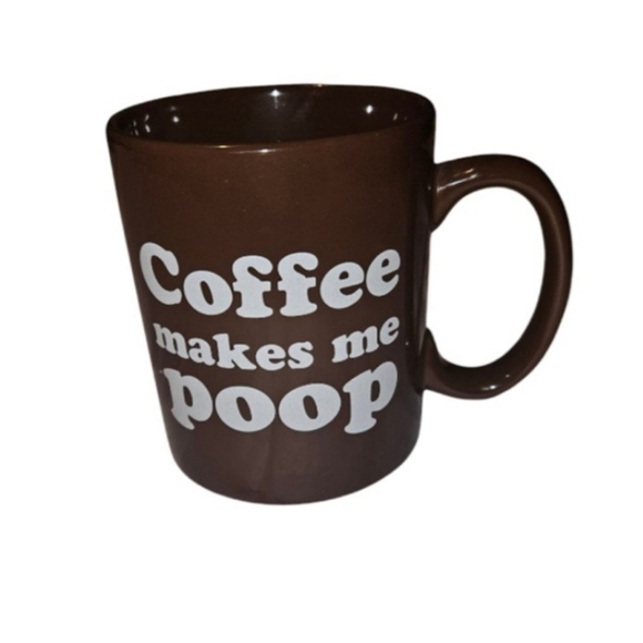 Funny "Coffee Makes me Poop" Coffee Mug Brown Novelty - Picture 1 of 11